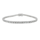 Platinum Natural Diamonds Tennis Bracelet