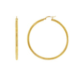 JT ESTATE Hollow 14K Yellow Gold Large Round Hoops