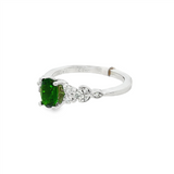 14K White Gold Oval Russalite Classic Ring