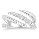 Sterling Silver Diamonds Bypass Ring