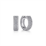 Sterling Silver Bujukan White Sapphire Huggie Earrings