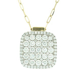 14K Two-Tone Natural Diamonds Cluster Pendant