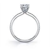 14K White Gold 'Adorlee' Classic Round Diamond Engagement Ring