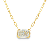 14K Yellow Gold Lab Grown Diamonds Paperclip Necklace