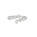 14K White Gold Open Natural Diamonds Ring