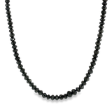 14K Yellow Gold Graduated Black Beaded Diamond Necklace