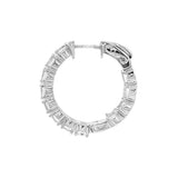 April Birthstone Sterling Silver White Topaz Inside Out Earrings