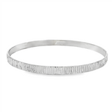 JT ESTATE Sterling Silver Plated Textured Bangle
