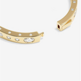 18K Yellow Gold Overlay 'Ashley' Cubic Zirconia 6mm Lock Cuff Bracelet