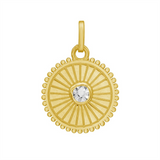 14K Yellow Gold Circle Diamond Pendant