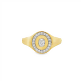 14K Yellow Gold Contemporary Natural Diamonds Ring