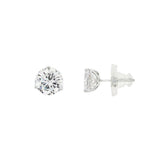 14K White Gold 6.50mm Martini Cubic Zirconia Stud Earrings