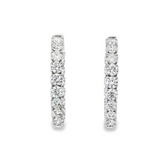 14K White Gold 30Mm Round Inside Out Lab Grown Diamonds Hoop Earrings