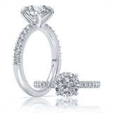 Platinum 2.09Ct Round Natural Diamonds Classic Engagement Ring