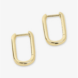 18K Yellow Gold Overlay 'Carrie' Chain Oval Medium Hoops