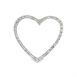 JT ESTATE 14K White Gold Natural Diamonds Heart Pendant