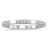 14K White Gold Stackable Natural Diamonds Ring