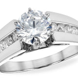 14K White Channel Set Diamond Engagement Ring