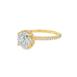 14K Yellow Gold Senne Hidden Halo Round Diamond Engagement Ring