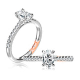 14K White And Rose Classic Diamond Engagement Ring