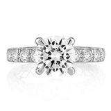 14K White And Yellow Gold Round Cut Diamond Engagement Ring
