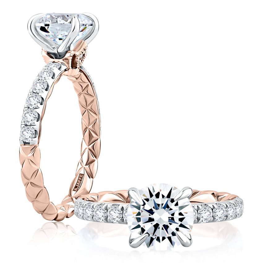 14K Rose Gold Duchess Round Diamond Engagement Ring