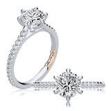 14K White And Rose Classic Diamond Engagement Ring