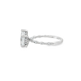 14K White Gold Adeena Hidden Halo Pear Natural Diamonds Engagement Ring