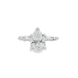 14K White Gold Adeena Hidden Halo Pear Natural Diamonds Engagement Ring