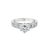JT ESTATE 18K White Gold Vintage Natural Diamond Engagement Ring