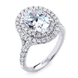 18K White Gold Double Halo Engagement Ring