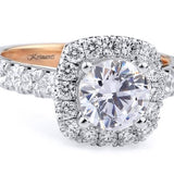 Krizanti 18K White And Rose Gold Peek-A-Boo Diamond Halo Engagement Ring
