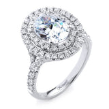 Krizanti 18K White Gold Double Halo Engagement Ring