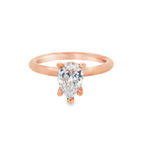 14K Rose Gold Lark Pear Center Solitaire Engagement Ring