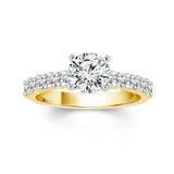 14K Yellow And White Gold Classic Diamond Engagement Ring