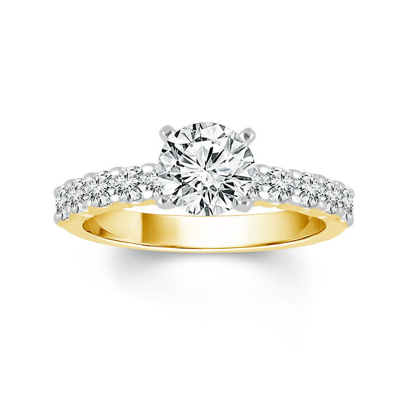 14K Yellow And White Gold Classic Diamond Engagement Ring